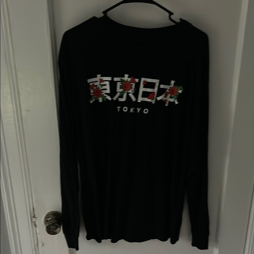 Black Long Sleeve Tokyo Graphic Tee
